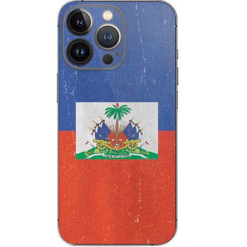Haitian Flag Distressed iPhone 13 Pro Skin