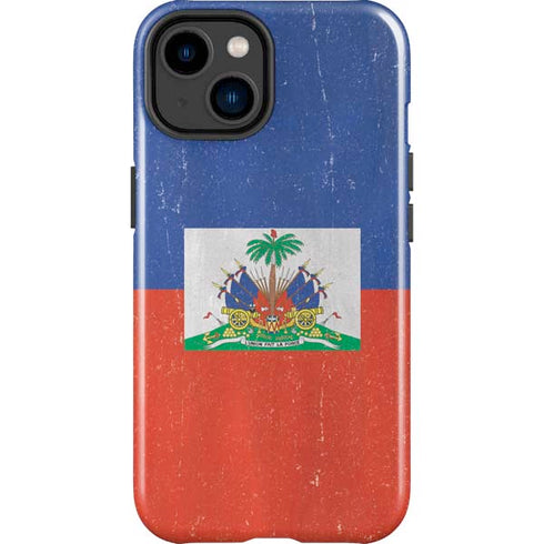 Haitian Flag Distressed iPhone 14 Plus Impact Case