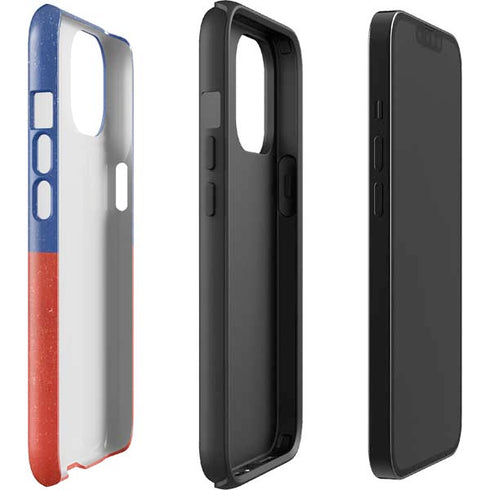 Haitian Flag Distressed iPhone 15 Plus Impact Case