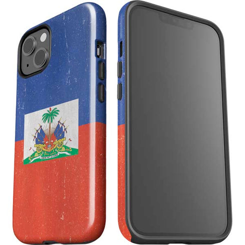 Haitian Flag Distressed iPhone 15 Plus Impact Case