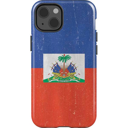 Haitian Flag Distressed iPhone 15 Impact Case