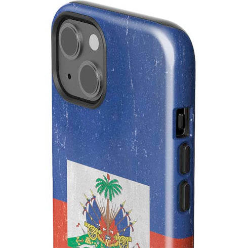 Haitian Flag Distressed iPhone 14 Impact Case
