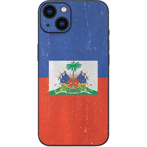 Haitian Flag Distressed iPhone 14 Plus Skin