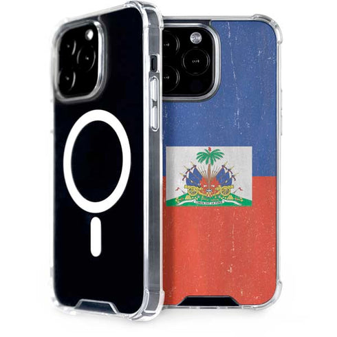 Haitian Flag Distressed iPhone 15 Pro Max MagSafe Case