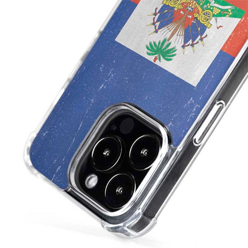 Haitian Flag Distressed iPhone 15 Pro Max MagSafe Case
