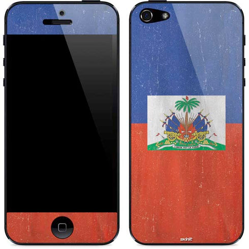 Haitian Flag Distressed iPhone 5/5s/5SE Skin