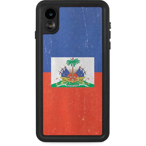 Haitian Flag Distressed iPhone XR Waterproof Case