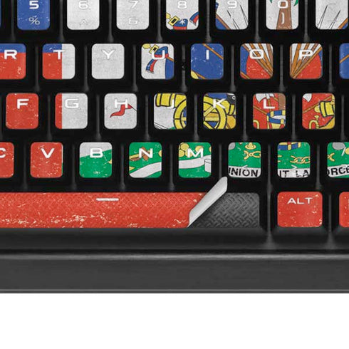 Haitian Flag Distressed K95 RGB PLATINUM Mechanical Gaming Keyboard Skin