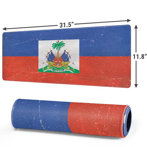 Haitian Flag Distressed Gaming Mouse Pad