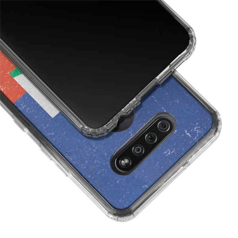 Haitian Flag Distressed LG K51/Q51 Clear Case