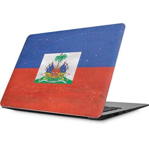 Haitian Flag Distressed Apple MacBook Skin