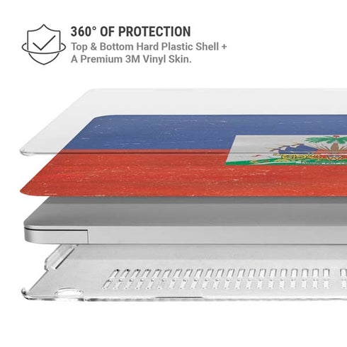 Haitian Flag Distressed MacBook Air 13in M1 (2021) Case plus Skin