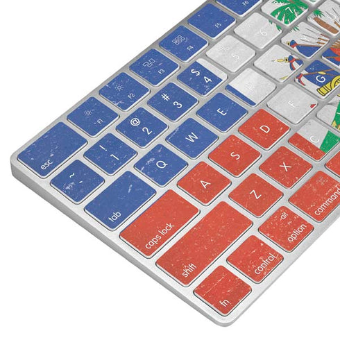 Haitian Flag Distressed Magic Keyboard Skin