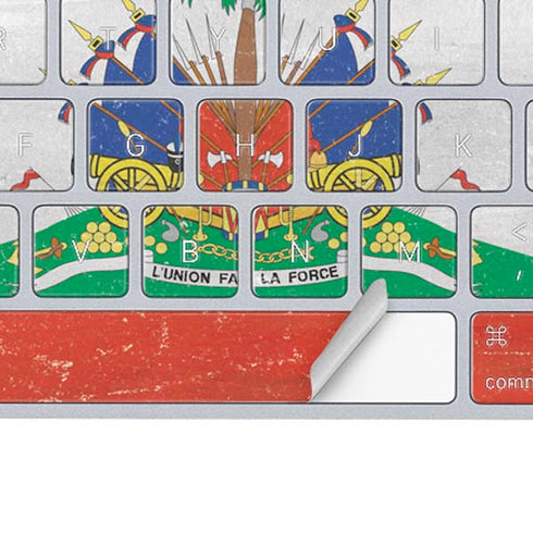 Haitian Flag Distressed Magic Keyboard Skin