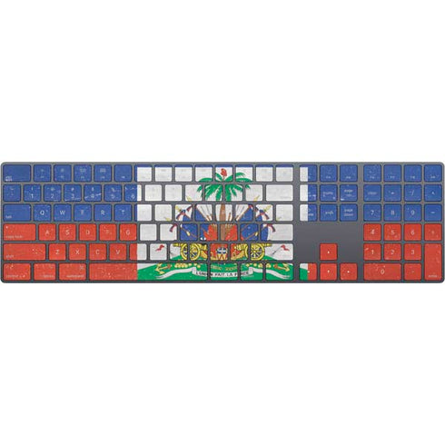 Haitian Flag Distressed Magic Keyboard with Numeric Keypad Skin