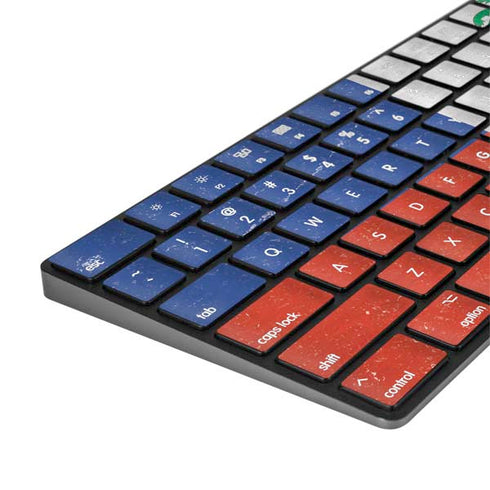 Haitian Flag Distressed Magic Keyboard with Numeric Keypad Skin