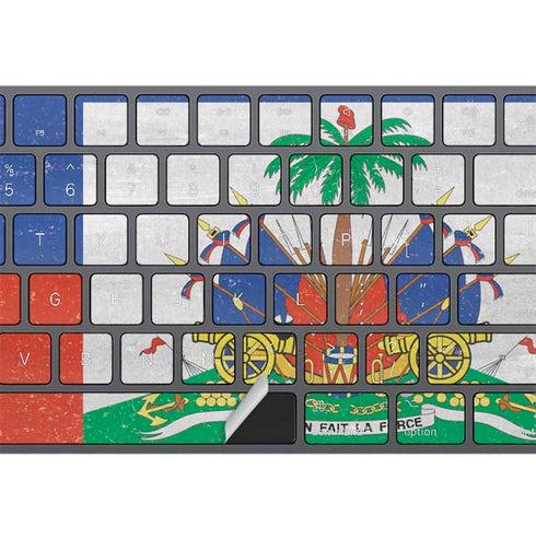 Haitian Flag Distressed Magic Keyboard with Numeric Keypad Skin