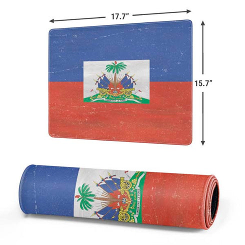 Haitian Flag Distressed Gaming Mouse Pad