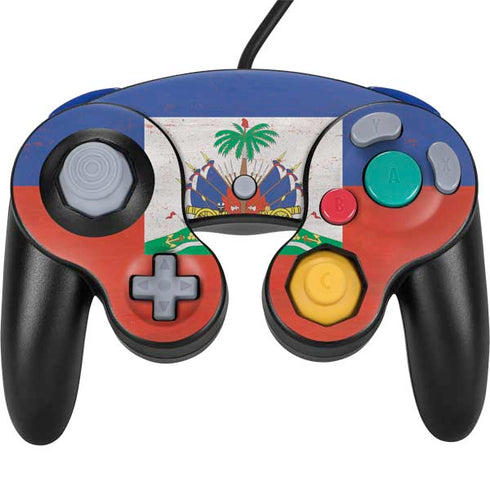 Haitian Flag Distressed Nintendo GameCube Controller Skin