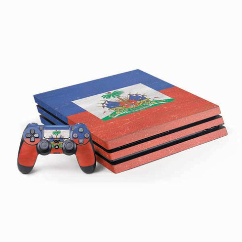 Haitian Flag Distressed PS4 Pro Bundle Skin