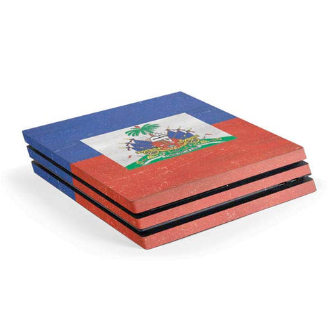 Haitian Flag Distressed PS4 Pro Console Skin