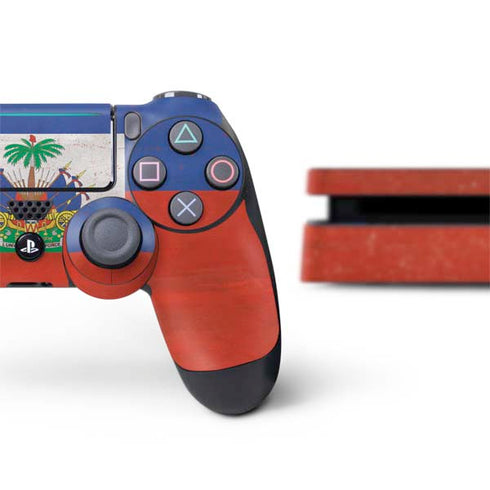 Haitian Flag Distressed PS4 Slim Bundle Skin