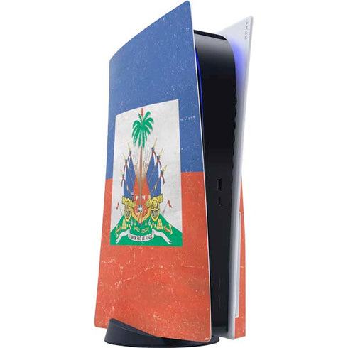Haitian Flag Distressed PS5 Console Skin