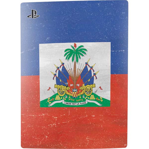 Haitian Flag Distressed PS5 Digital Edition Console Skin