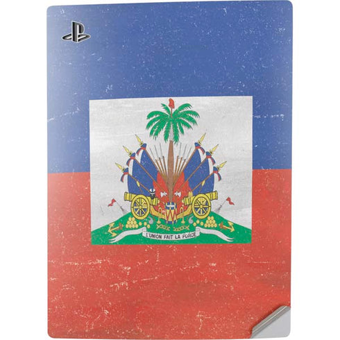 Haitian Flag Distressed PS5 Digital Edition Console Skin