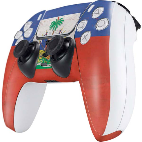 Haitian Flag Distressed PS5 Controller Skin