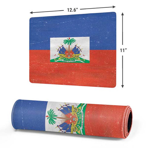 Haitian Flag Distressed Gaming Mouse Pad