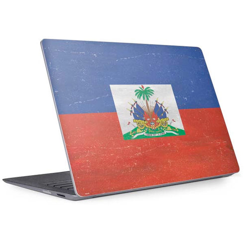 Haitian Flag Distressed Surface Laptop 2 Skin