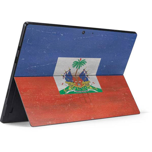 Haitian Flag Distressed Surface Pro 7 Skin
