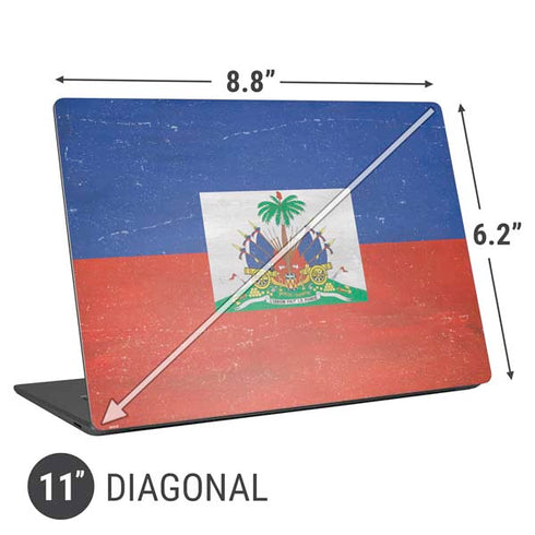Haitian Flag Distressed Universal Laptop 11in (8.8 x 6.2in) Skin