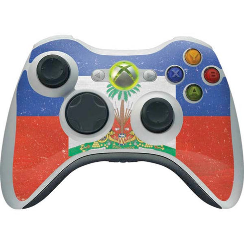 Haitian Flag Distressed Xbox 360 Wireless Controller Skin