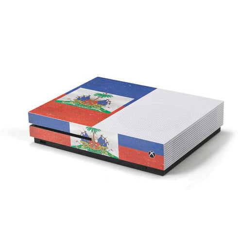 Haitian Flag Distressed Xbox One S Console Skin