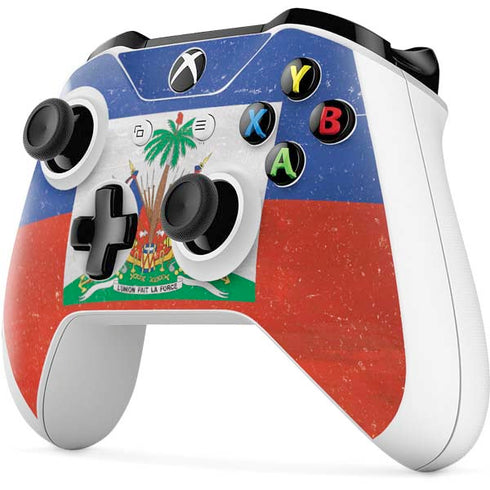 Haitian Flag Distressed Xbox One S Controller Skin