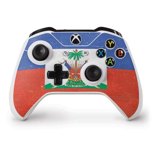 Haitian Flag Distressed Xbox One S Controller Skin
