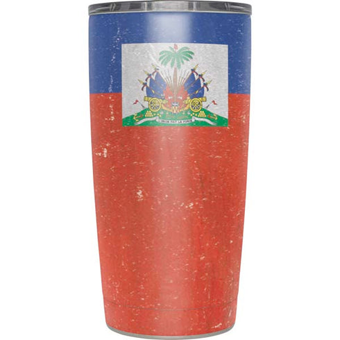 Haitian Flag Distressed Yeti 20oz Tumbler Skin
