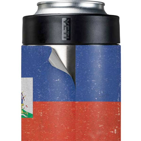 Haitian Flag Distressed Yeti Colster Can Insulator Skin