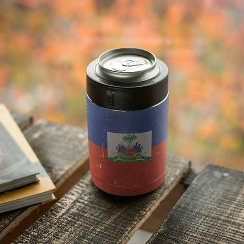 Haitian Flag Distressed Yeti Colster Can Insulator Skin