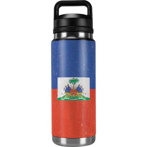 Haitian Flag Distressed YETI Rambler 26oz Bottle Skin
