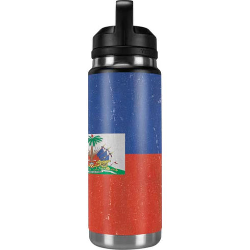 Haitian Flag Distressed YETI Rambler 26oz Bottle Skin