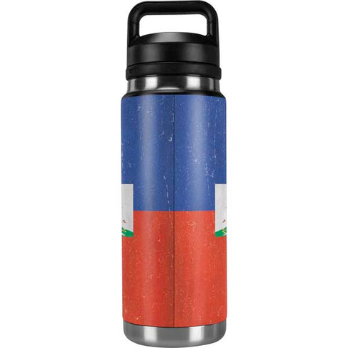 Haitian Flag Distressed YETI Rambler 26oz Bottle Skin