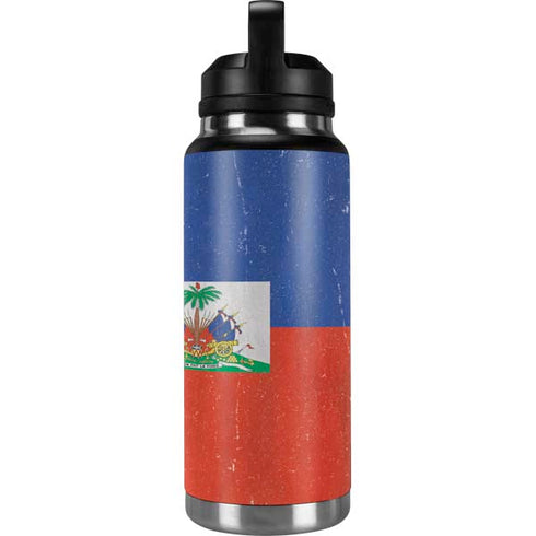 Haitian Flag Distressed YETI Rambler 36oz Bottle Skin