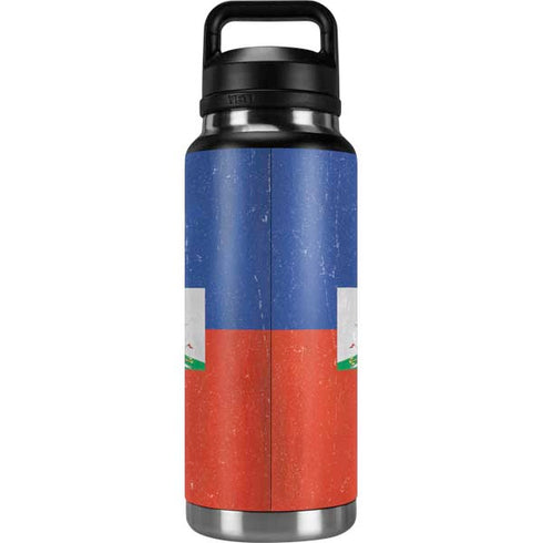 Haitian Flag Distressed YETI Rambler 36oz Bottle Skin