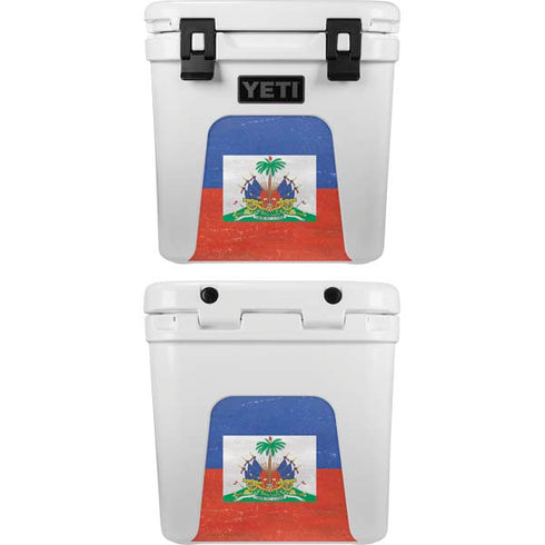 Haitian Flag Distressed YETI Roadie 24 Hard Cooler Skin