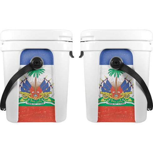 Haitian Flag Distressed YETI Roadie 24 Hard Cooler Skin