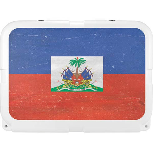 Haitian Flag Distressed YETI Tundra 35 Hard Cooler Skin