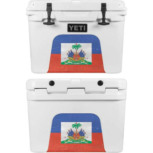 Haitian Flag Distressed YETI Tundra 35 Hard Cooler Skin